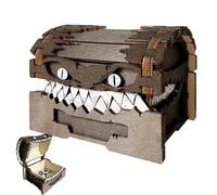 Generisch Scatola organizer per cubi, elegante custodia decorativa in legno, grande spazio per piccoli e i dadi, oggetti da viaggio e gioco di famiglia