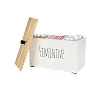 Generisch Scatole portaoggetti - Igiene da donna | Organizer per WC in legno per articoli per l'igiene delle donne | Elegante contenitore per tamponi in legno - per donne ragazze casa Natale bagno