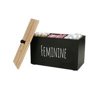 Generisch Scatole portaoggetti - Igiene da donna | Organizer per WC in legno per articoli per l'igiene delle donne | Elegante contenitore per tamponi in legno - per donne ragazze casa Natale bagno