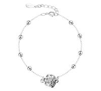 Generisch Scelta Messaggi Bracciale Anelli Silver Flower Jewelry For Women Acciaio Magnetico Scelta Gioielli, Taglia unica, Metallo