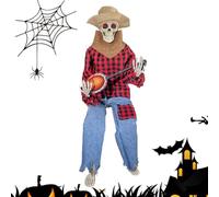 Generisch Scheletro di banjo, statue in miniatura spaventose, oggetti di scena e decorazione, scheletro di Halloween con banjo, per case infestate, casa, librerie, caminetti, ingressi e soggiorno
