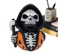 Generisch Scheletro - horror con falce, scheletro statua, articolo decorativo per la casa, Halloween, libreria