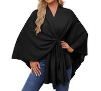 Generisch Sciarpa a rete da donna elegante Shawl Soft Open Front Poncho Sweater For Spring Fall Winter Tunnel Sciarpa Uomo, Nero , Taglia unica