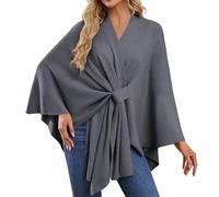 Generisch Sciarpa a rete da donna elegante Shawl Soft Open Front Poncho Sweater For Spring Fall Winter Tunnel Sciarpa Uomo, grigio scuro, Taglia unica