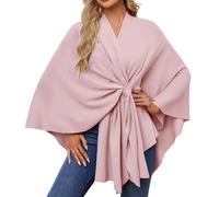 Generisch Sciarpa a rete da donna elegante Shawl Soft Open Front Poncho Sweater For Spring Fall Winter Tunnel Sciarpa Uomo, Colore: rosa., Taglia unica