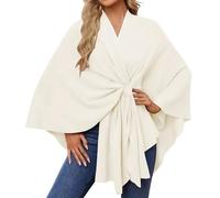 Generisch Sciarpa a rete da donna elegante Shawl Soft Open Front Poncho Sweater For Spring Fall Winter Tunnel Sciarpa Uomo, bianco, Taglia unica