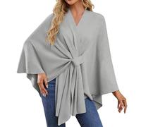Generisch Sciarpa a rete da donna elegante Shawl Soft Open Front Poncho Sweater For Spring Fall Winter Tunnel Sciarpa Uomo, grigio., Taglia unica
