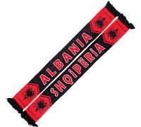 Generisch Sciarpa Albania Shqiperia 2.0 (sciarpa a maglia) per Coppa del Mondo EM, Sciarpa Calcio Culto, Sciarpa Souvenir, Rosso/ Nero/ Bianco, 145 x 18 cm