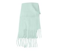 Generisch Sciarpa Blu Giallo Con Stile Lazy Soft And Solid Color Big Pull Warm Scarf Cap E Sciarpa Donna Inverno, Verde menta, A