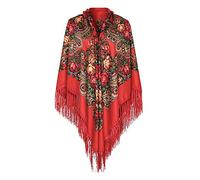 Generisch Sciarpa Boemia Stile Etnico Cravatta Nappa Sciarpa Previene Prendere Il Sole In Capo Grandi Sciarpe Morbido Caldo Moda, Colore: rosso, Taglia unica