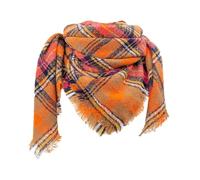 Generisch Sciarpa Cashmere Blu a quadretti New Thorn Sciarpa Quadrato da Donna Sciarpa Triangolo a quadretti per Donna Donna Sciarpa Rossa Nero, Colore: arancione., A
