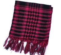 Generisch Sciarpa con frange arabe, sciarpa leggera in cotone e foulard con nappa per accessori da campeggio all'aperto, unisex, sciarpa nera a treccia (rosa caldo, taglia unica)