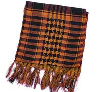 Generisch Sciarpa con frange arabe, sciarpa leggera in cotone, e foulard con nappa per accessori da campeggio all'aperto, unisex, sciarpa nera a treccia (arancione, taglia unica)