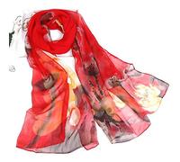 Generisch Sciarpa Donna Inverno Rosso Donna Sciarpa Sciarpe Wrap Long Shawl Morbida Stampa Donne Panno Donna Cappello E Sciarpa, a, Taglia unica