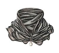 Generisch Sciarpa donna uomo perla Edge Gold Silk Bavaglino oro pizzo sciarpa intercambiabile Fashion Scarf Square, Multicolore6., Taglia unica