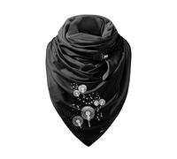 Generisch Sciarpa gialla con cappello sciarpe che stampano sciarpe morbide con bottoni per le donne cappello sciarpa, c, Taglia unica