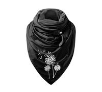 Generisch Sciarpa gialla con cappello sciarpe che stampano sciarpe morbide con bottoni per le donne cappello sciarpa, h, Taglia unica