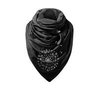 Generisch Sciarpa gialla con cappello sciarpe che stampano sciarpe morbide con bottoni per le donne cappello sciarpa, b, Taglia unica