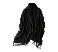 Generisch Sciarpa in lana ispessita super morbida e invernale, con doppio uso, sciarpa nera da donna, solida, leggera, morbida, per l'inverno e l'uncinetto, Nero , Taglia unica