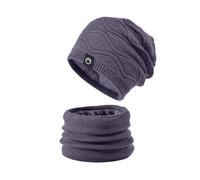 Generisch Sciarpa rosa antico, set da 2 pezzi, Hood Ski Over Windproof Plush Hood Fuzzy, sci invernale, regolabile, da donna, blu, grigio., Taglia unica