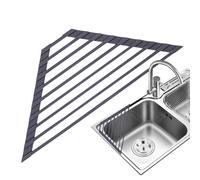 Generisch Scolapiatti per lavello, supporto rivestito in silicone | Scolapiatti sopra il lavello, per spugna, piatto, posate, tazza, ristorante, casa di campagna, camper, bancone
