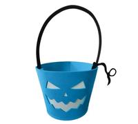 Generisch Secchiello di Halloween luminoso e pieghevole per snack | Sacchetti per giocattoli con volto di zucca per adolescenti, adulti, feste, eventi scolastici, riunioni in classe