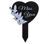 Generisch Segnaposto per cimiteri, con forma di cuore, decorazione per cimitero per amici, uso esterno e compleanni, in materiale resistente alle intemperie
