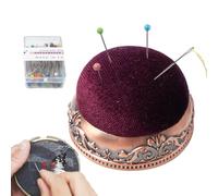 Generisch Semiboule Vintage Pins Cuscino da cucito anti-caduta con aghi di perla, accessorio da cucito retrò, ideale per organizzare le vostre penne e aghi mentre siete portati con voi