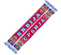 Generisch Serbia Serbia - Sciarpa Srbija per Coppa del Mondo EM, Scialle da Calcio, Sciarpa di culto, Rosso, Blu, Bianco, Giallo, 145 x 18 cm