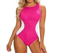 Generisch Set bikini sexy da donna, design a blocchi di colore, cintura da bagno, coppe imbottite, senza ferretto, costume da bagno, costume da bagno, costume da bagno monokini, conflitto, body