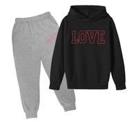 Generisch Set completo per bambini a maniche lunghe + pantaloni, set di abbigliamento per bambini da 4 a 12 anni, Suit D10-blu scuro, 4-5 Jahre