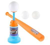 Generisch Set con auto Ball Launcher - Baseball Tee Training Toy | Includes 3 Balls for Boys and Ideal Outdoor Outside Sports Set and Birthday Gift for 3-5 Year Old Kids