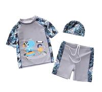 Generisch Set da bagno 2 pezzi Rashguard, costume da bagno con cuffia, per piscina, spiaggia, vacanze, lezioni di nuoto, sport acquatici, vita quotidiana, feste, giovani, vita elastica, ad asciugatura