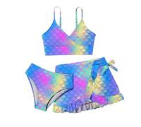 Generisch Set da bagno a tre pezzi, elegante e comodo, con protezione elevata, perfetto per le giornate di sole in spiaggia o in piscina e lago, Colore: rosa., 15-16 Anni