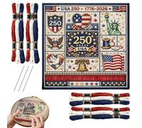 Generisch Set da ricamo per principianti, aghi per fili con arte da cucito, kit per principianti con motivo, per donne, ragazze, adolescenti, amanti del lavoro artigianale, per realizzare ornamenti