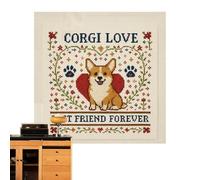 Generisch Set da ricamo per principianti, motivo cane, 25 x 25 cm, set di esercizi per l'apprendimento del ricamo, set fai da te, per insegnanti, giovani, amanti 'arte, progetti scolastici