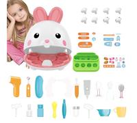Generisch Set dentista per bambini - Gioco di coniglio educativo creativo con strumenti dentali per il divertimento precoce, attività STEM per praticare l'igiene orale | Reg giocattolo dentista per