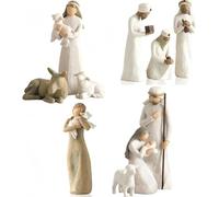 Generisch Set di 10 figure per presepe, Presepe di Natale in resina, Decorazione per Natale, Classica scena del presepe con la Sacra Famiglia, Figure del presepe dettagliate