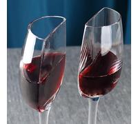 Generisch Set di 2 bicchieri da vino da 140 ml, bicchieri da champagne divertenti, bicchieri da vino rosso, grandi bicchieri da vino con manico lungo, divertenti, divertenti, regalo per Natale, Pasqua