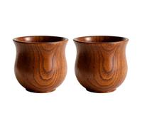 Generisch Set di 2 bicchieri in legno per bevande, in stile retrò, realizzati a mano, sia per caffetteria, bar, caffè, caffè, caffè, caffè, caffè, caffè, latte, latte, vino, anche per cucina, sala da