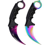 Generisch - Set di 2 Coltelli da Caccia CSGO di Alta Qualità con Lama Fissa da Allenamento - Confezione