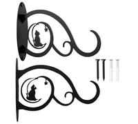 Generisch Set di 2 ganci per piante in ferro antiruggine, per lanterne, giardino, terrazza, balcone, ponte, cortile, cortile, cortile