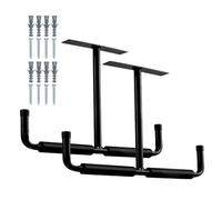 Generisch Set di 2 mensole da soffitto per garage, in metallo, a forma di T | Gancio da soffitto per garage, per scala, in legno, attrezzature sportive, pale, canne da pesca, sci, cantina, capannoni
