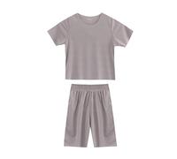 Generisch Set di 2 pezzi, casual, a maniche corte, maglioni e pantaloni larghi, stile partner, per sorelle, cachi, 6-7 Jahre