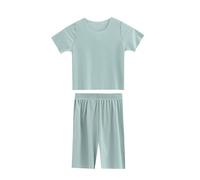 Generisch Set di 2 pezzi, casual, a maniche corte, maglioni e pantaloni larghi, stile partner, per sorelle, verde, 4-5 Jahre