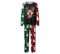 Generisch Set di 2 pezzi con cappuccio a maniche lunghe, con cervo natalizio, per genitori, bambini, moda di famiglia, Nero , L