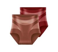 Generisch Set di 2 pezzi con taglio alto, traspirante e modellante per donna, materiale sottile, resistente all'abrasione, pizzo nero, biancheria intima da donna 44, a, XXL