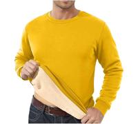 Generisch Set di 2 tute da uomo, foderate, da jogging, senza cappuccio, con pantaloni in pile, per il tempo libero, giallo., 3XL