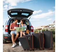 Generisch Set di 3 bagagli con apertura frontale, portabevande pieghevole, lucchetto TSA e ruote a 360° - M(20")/L(24")/XL(28") Set valigetta da viaggio in ABS