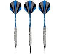 Generisch Set di 3 freccette con punta morbida, in ferro con fusti in alluminio e punte in plastica, design blu e argento